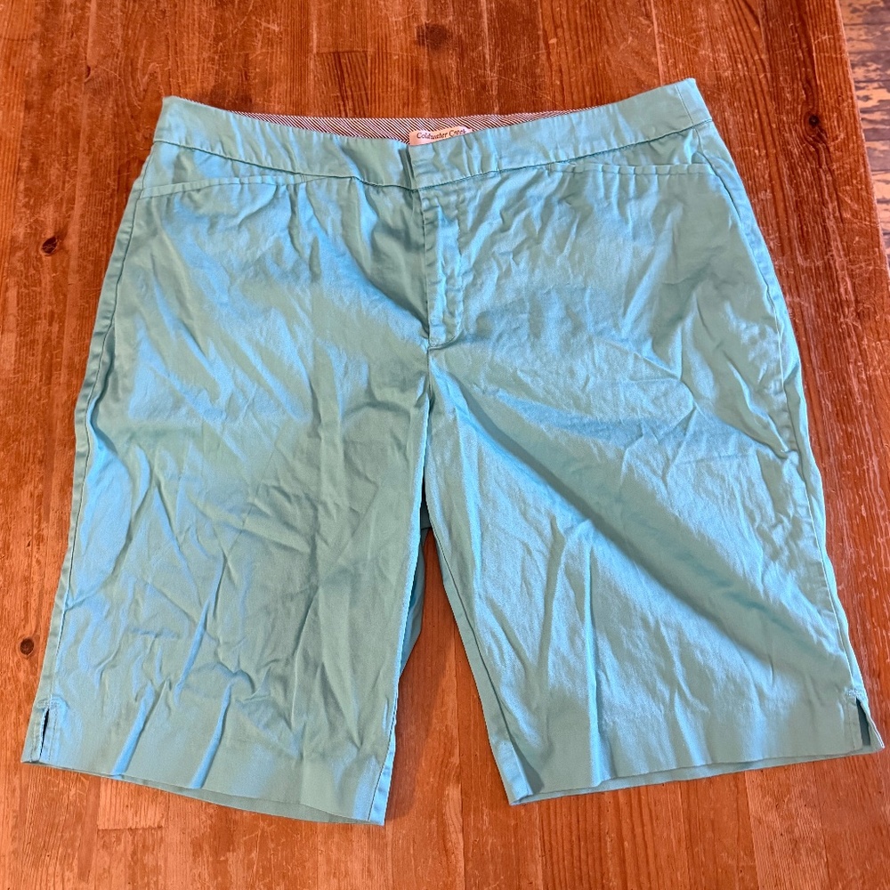 Coldwater Creek Women’s Bermuda Shorts – Size 16, Aqua Blue, Natural Fit
